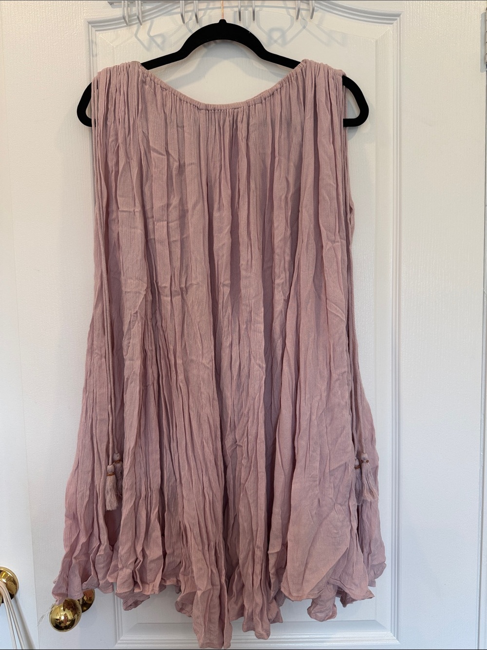 Free People Blush Pink Crinkled Gauze Mini Dress | XS